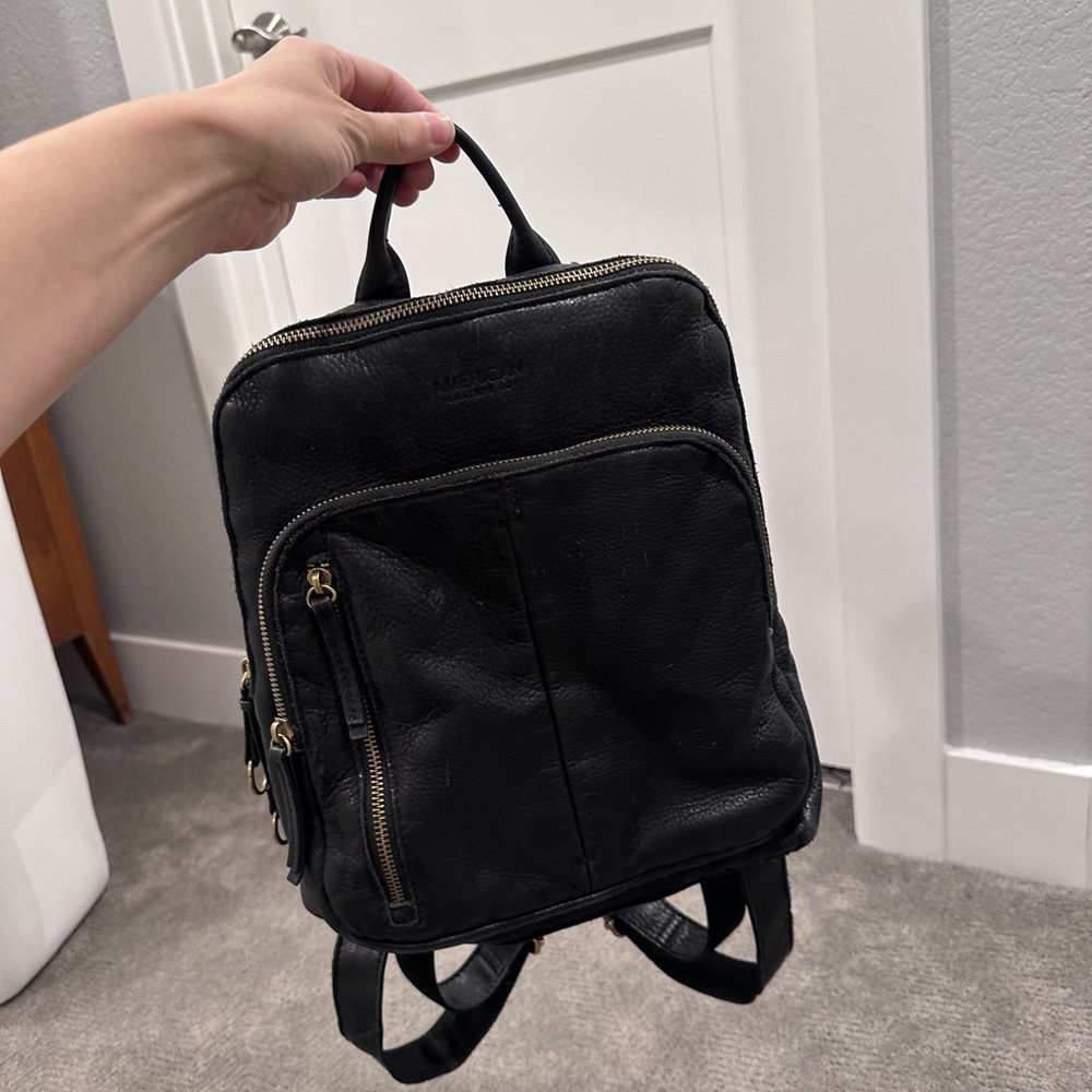Elegant Black Leather Backpack